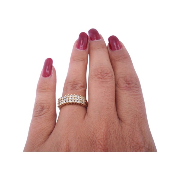 BAGUE JONC EN OR 18K, DIAMANTS.