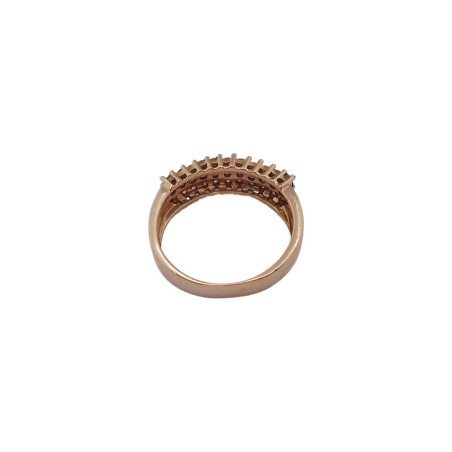 BAGUE JONC EN OR 18K, DIAMANTS.