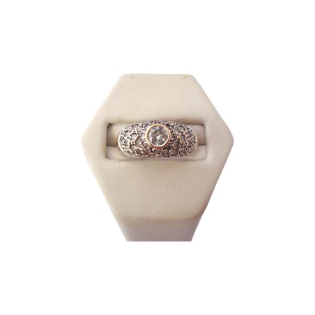 BAGUE EN OR 18K, DIAMANTS.