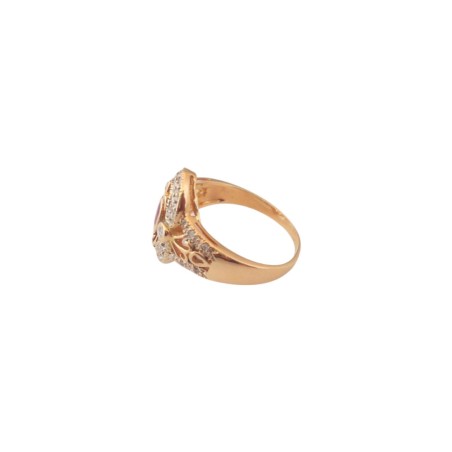 BAGUE OVALE RUBIS ET DIAMANTS EN OR 18K