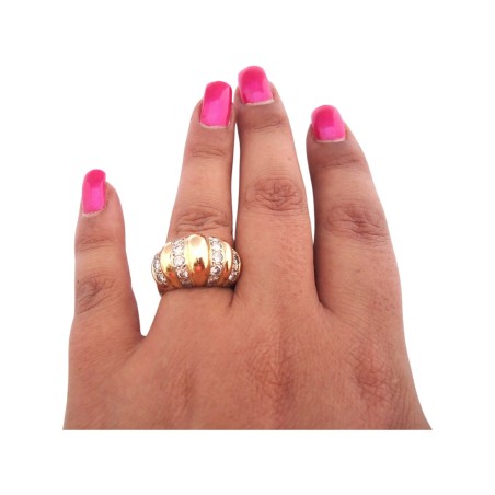 BAGUE EN OR 18K ORNEE DE 18 DIAMANTS