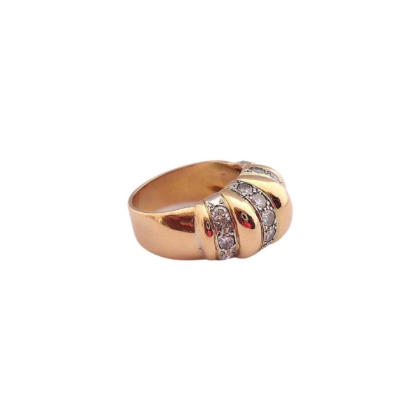 BAGUE EN OR 18K ORNEE DE 18 DIAMANTS