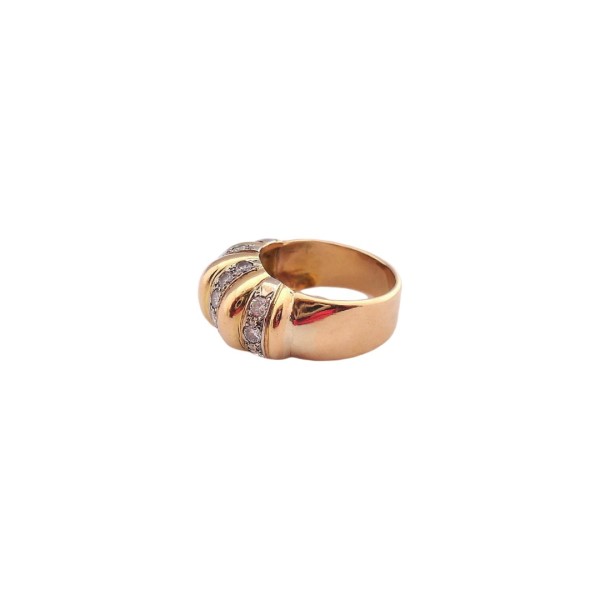 BAGUE EN OR 18K ORNEE DE 18 DIAMANTS