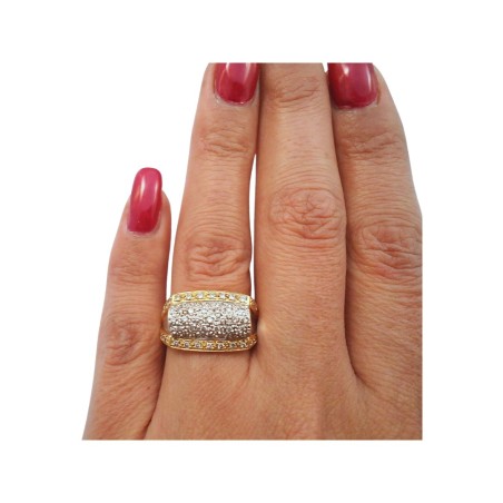 BAGUE ROULEAU EN OR 18K, DIAMANTS.