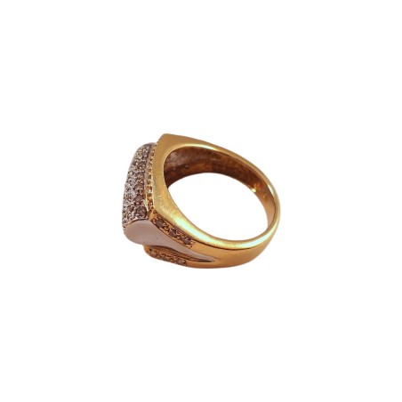 BAGUE ROULEAU EN OR 18K, DIAMANTS.