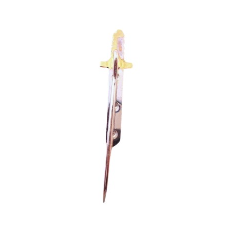 JOLIE EPINGLE FIGURANT UN GLAIVE EN OR 18K ORNEE DE DIAMANTS - OR 18 CARATS