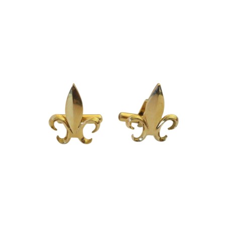 PAIRE DE BOUTONS DE MANCHETTE FLEUR DE LYS EN OR 18K