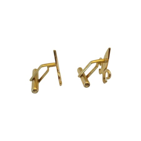 PAIRE DE BOUTONS DE MANCHETTE FLEUR DE LYS EN OR 18K