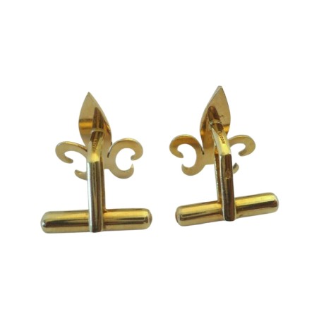 PAIRE DE BOUTONS DE MANCHETTE FLEUR DE LYS EN OR 18K