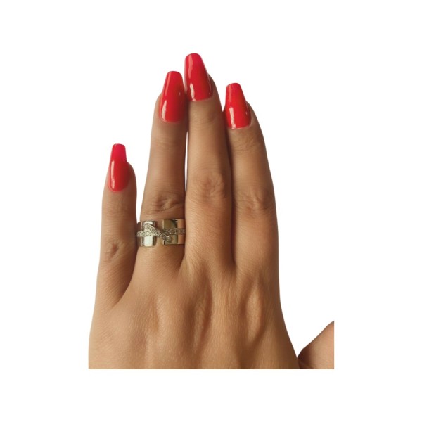 BAGUE JONC PLAT DIAMANTS EN OR 18K