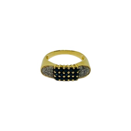 BAGUE SAPHIRS ET DIAMANTS EN OR 18K