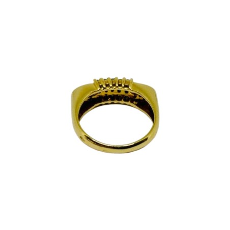 BAGUE SAPHIRS ET DIAMANTS EN OR 18K