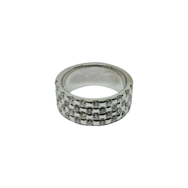 BAGUE JONC PLAT DIAMANTS EN OR 18K