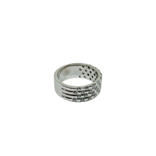 BAGUE JONC PLAT DIAMANTS EN OR 18K