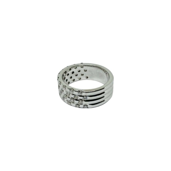 BAGUE JONC PLAT DIAMANTS EN OR 18K