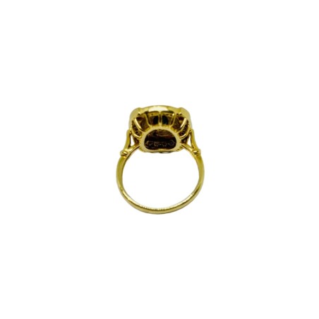 BAGUE OVALE SAPHIRS ET DIAMANTS EN OR 18K