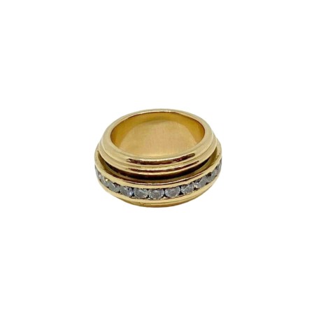 BAGUE JONC PLAT DIAMANTS EN OR 18K