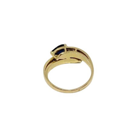 BAGUE CROISÉE SAPHIRS ET DIAMANTS EN OR 18K