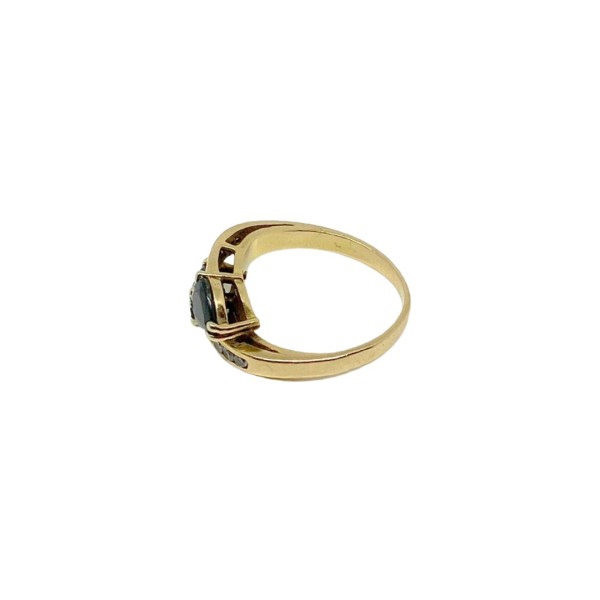 BAGUE CROISÉE SAPHIRS ET DIAMANTS EN OR 18K