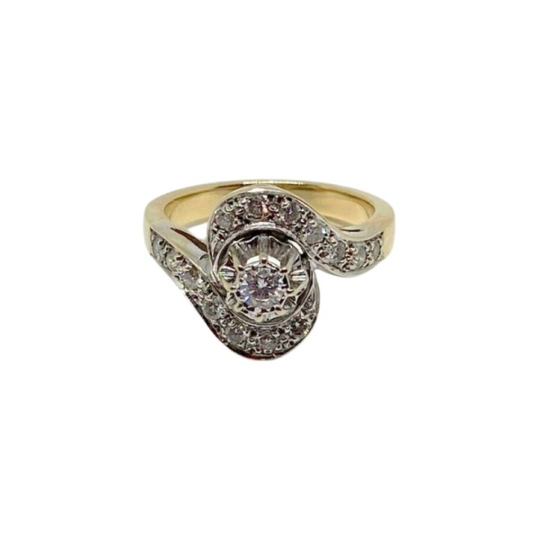 BAGUE TOURBILLON DIAMANTS EN OR 18K