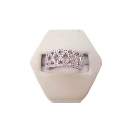 BAGUE ANNEAU PLAT DIAMANTS EN OR 18K