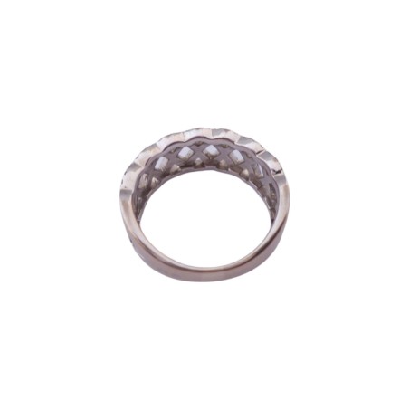 BAGUE ANNEAU PLAT DIAMANTS EN OR 18K