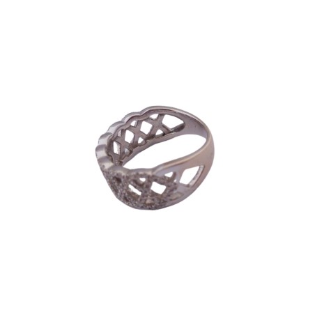 BAGUE ANNEAU PLAT DIAMANTS EN OR 18K