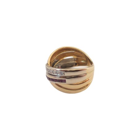 BAGUE RUBIS ET DIAMANTS EN OR 18K