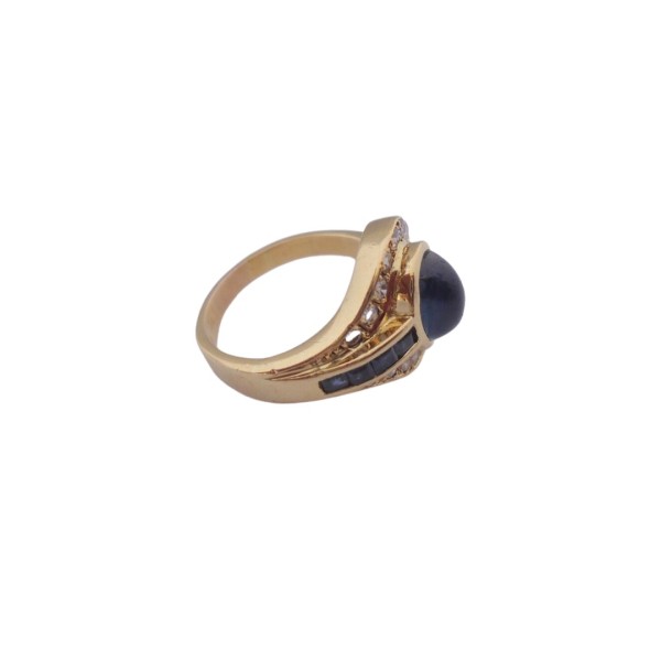 BAGUE SAPHIRS ET DIAMANTS EN OR 18K