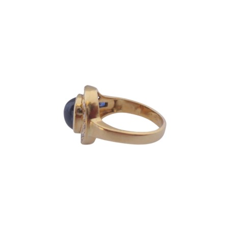 BAGUE SAPHIRS ET DIAMANTS EN OR 18K