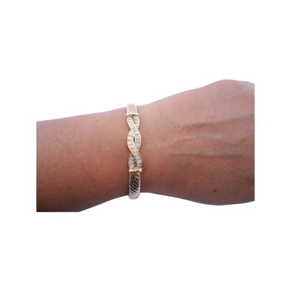 BRACELET RIGIDE DIAMANTS EN OR 18K