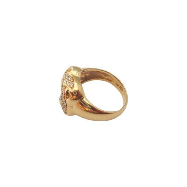 BAGUE SAPHIR ET DIAMANTS EN OR 18K