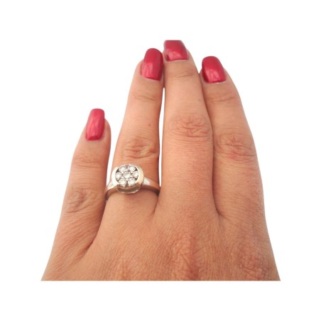 BAGUE RONDE DIAMANTS EN OR 18K