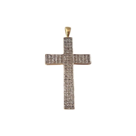 PENDENTIF CROIX DIAMANTS EN OR 18K