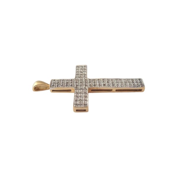 PENDENTIF CROIX DIAMANTS EN OR 18K