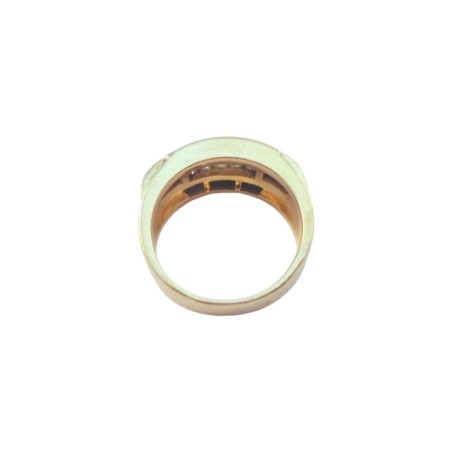 BAGUE SAPHIRS ET DIAMANTS EN OR 18K