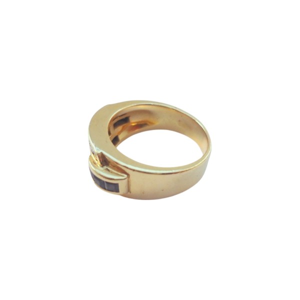 BAGUE SAPHIRS ET DIAMANTS EN OR 18K