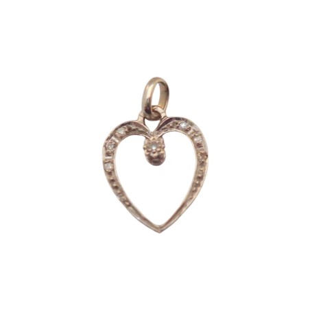 PENDENTIF CŒUR DIAMANTS EN OR 18K