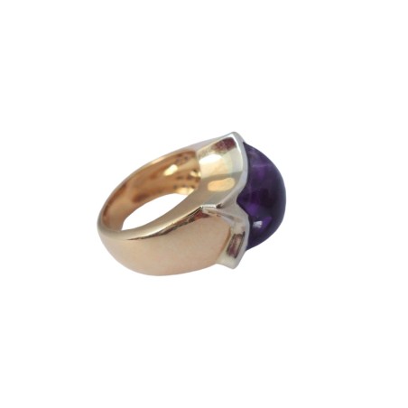 BAGUE ÉTOILE AMÉTHYSTE ET DIAMANTS EN OR 18K