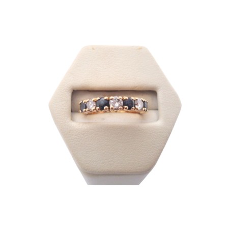 BAGUE ALLIANCE SAPHIRS ET DIAMANTS EN OR 18K