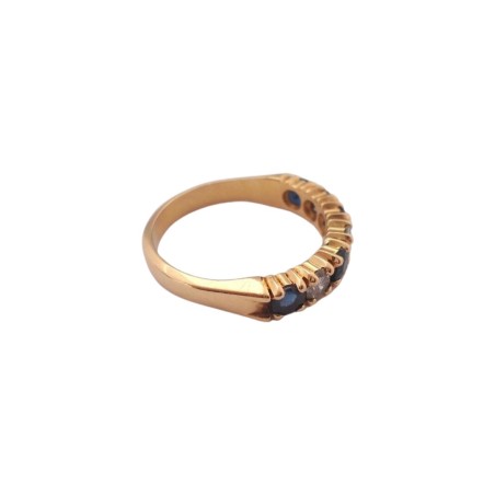 BAGUE ALLIANCE SAPHIRS ET DIAMANTS EN OR 18K