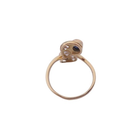 BAGUE SAPHIRS ET DIAMANTS EN OR 18K