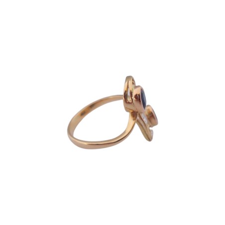 BAGUE SAPHIRS ET DIAMANTS EN OR 18K