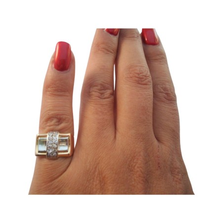 BAGUE DIAMANTS EN OR 18K ET PLATINE