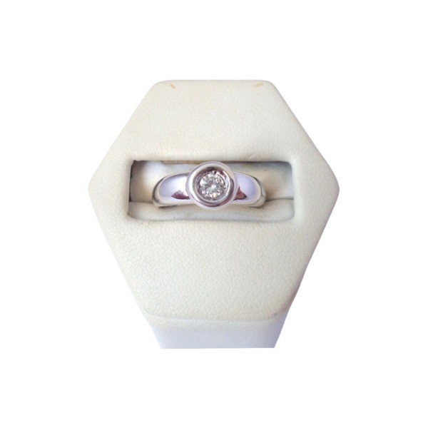 BAGUE JONC SOLITAIRE DIAMANT EN OR 18K