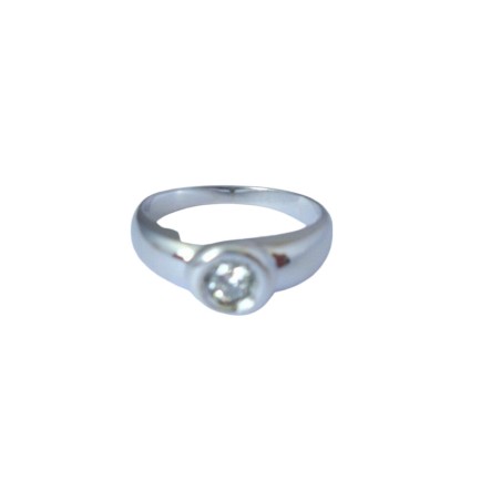 BAGUE JONC SOLITAIRE DIAMANT EN OR 18K