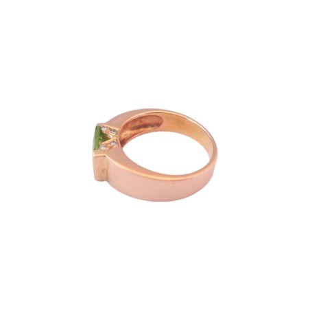 BAGUE JONC PÉRIDOT ET DIAMANTS EN OR 18K