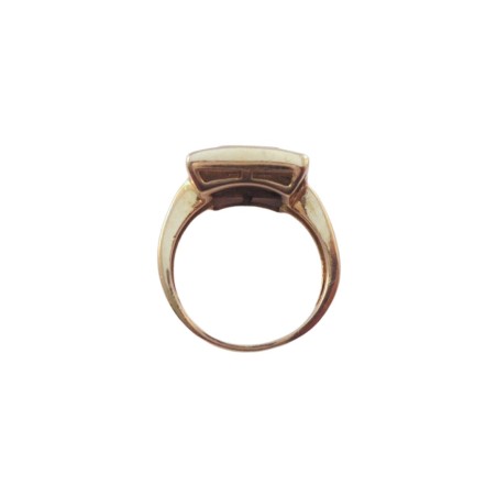 BAGUE CARRÉE SAPHIRS ET DIAMANTS EN OR 18K