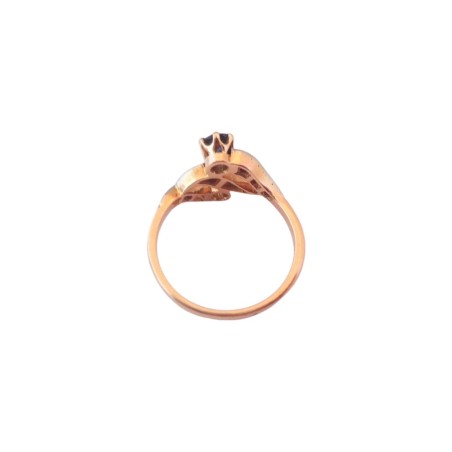 BAGUE SAPHIR ET DIAMANTS EN OR 18K