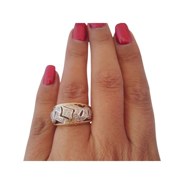 BAGUE JONC DIAMANTS EN OR 18K